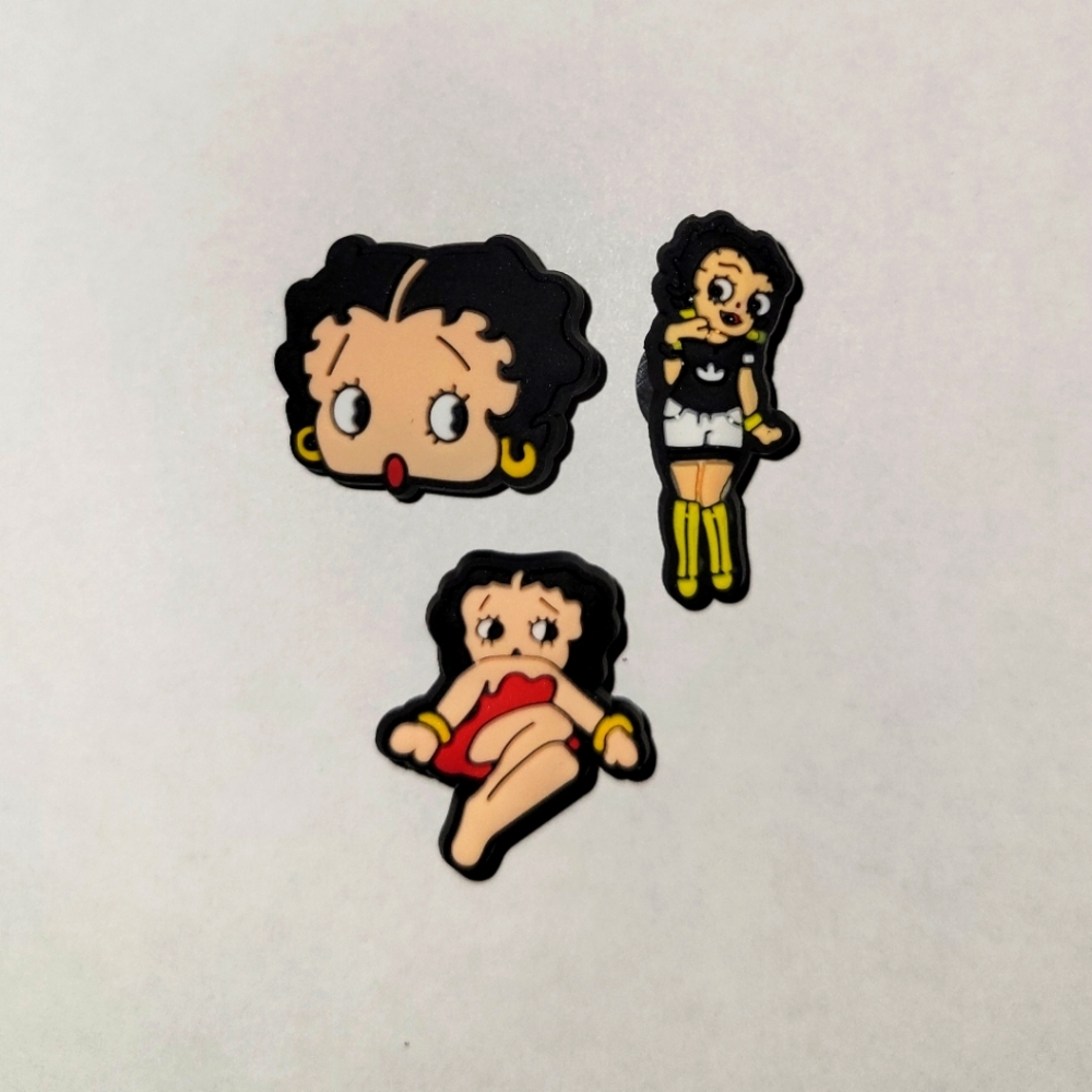 3 Assorted Betty Boop Jibbitz Charms